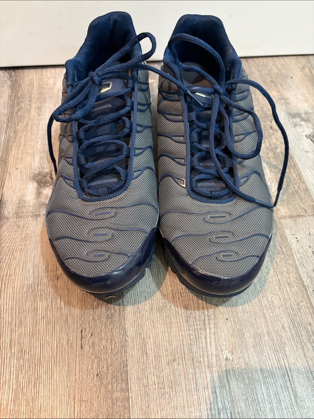 Men's Navy and Gray Athletic Sneakers -